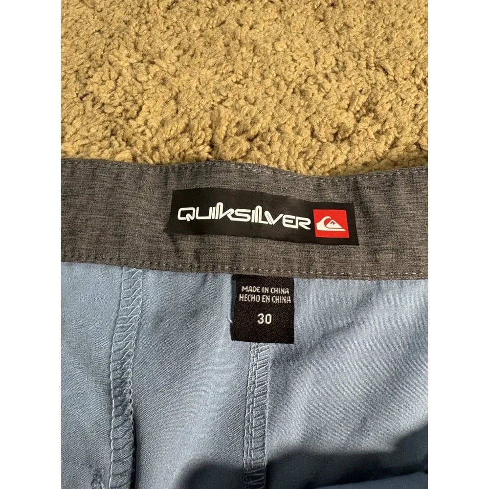 Quicksilver Hybrid Shorts Men 30 Light Blue Lightweight Breathable Stretch UPF50